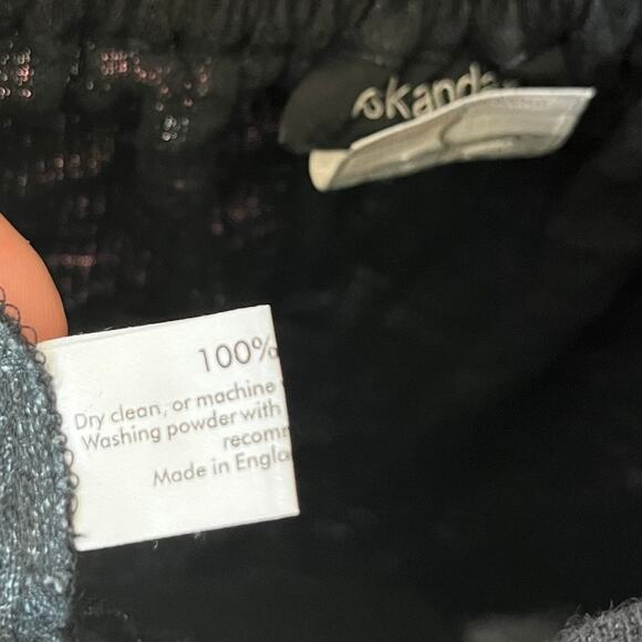 Eskandar Skirt Linen Blue Two Tone Stretch Mid Length‎ Pencil Skirt Size 2 - Picture 8 of 9